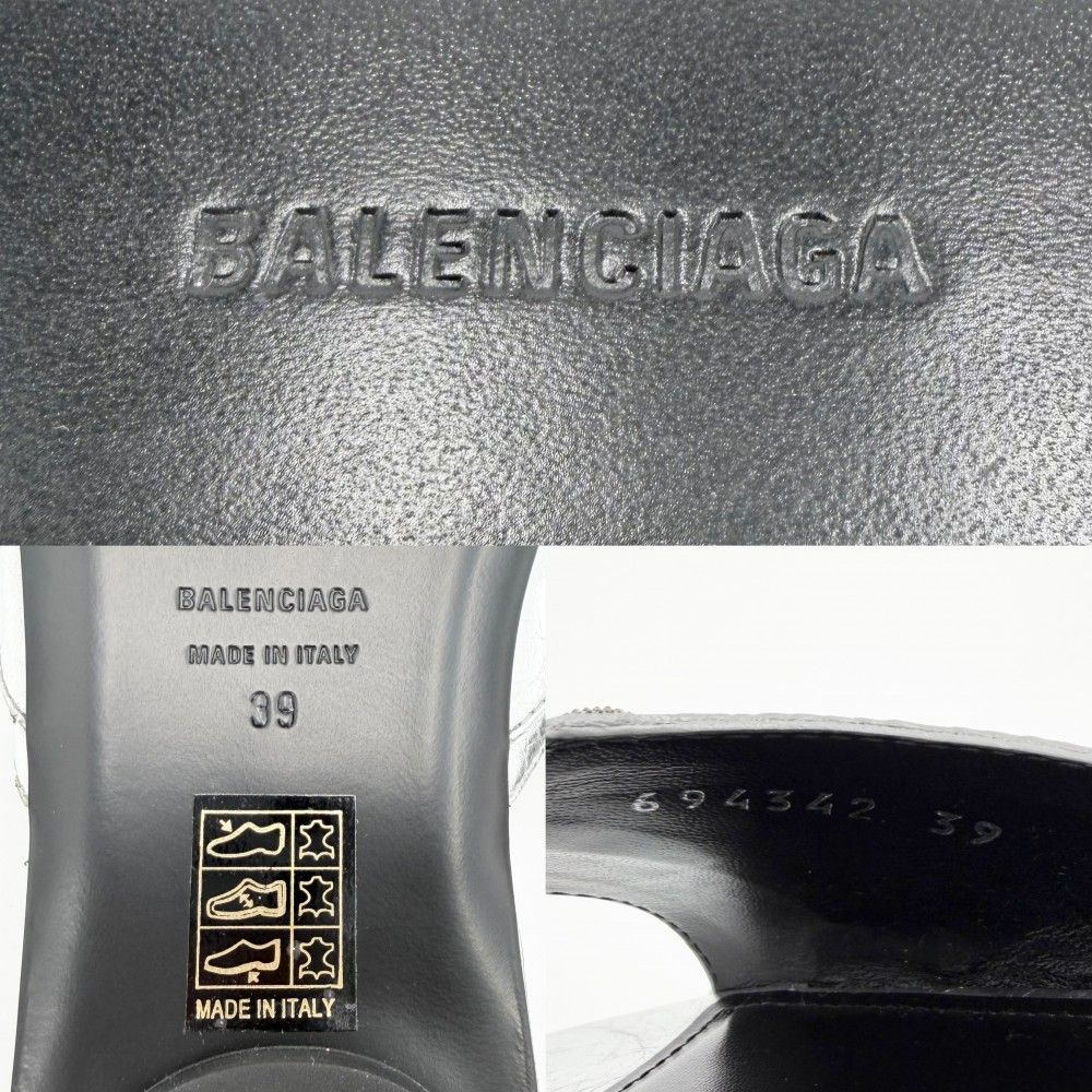 Balenciaga Sandals le Cagole Metallic Shoes Lecago Flat 39 Silver — view 6