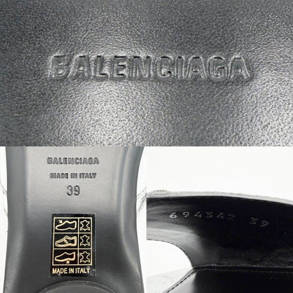 Balenciaga Sandals le Cagole Metallic Shoes Lecago Flat 39 Silver — view 6
