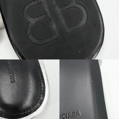 Balenciaga Sandals le Cagole Metallic Shoes Lecago Flat 39 Silver — view 7