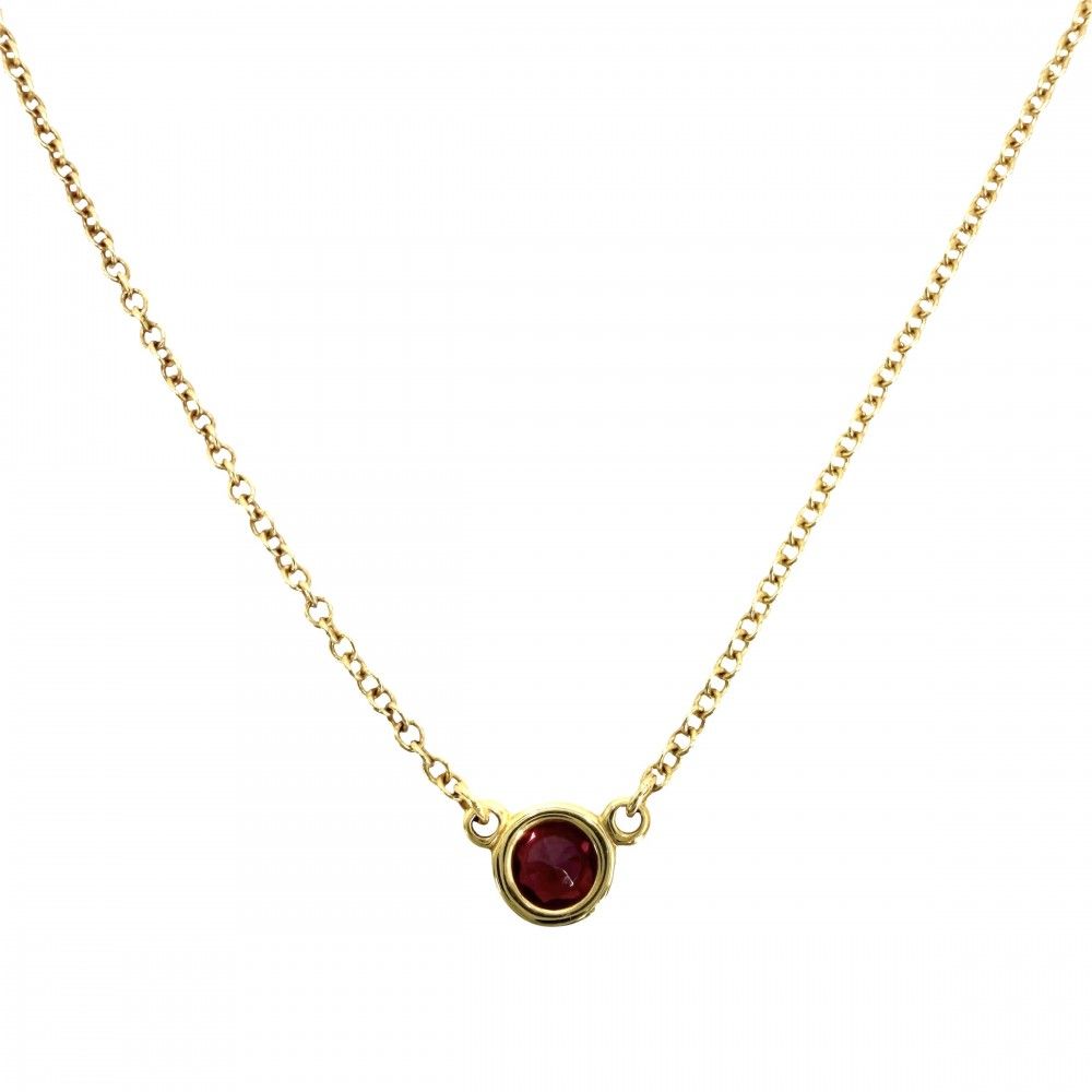 Tiffany & Co Necklace Color by the Yard Elsa Peretti 18k YG Gold Ruby — view 2