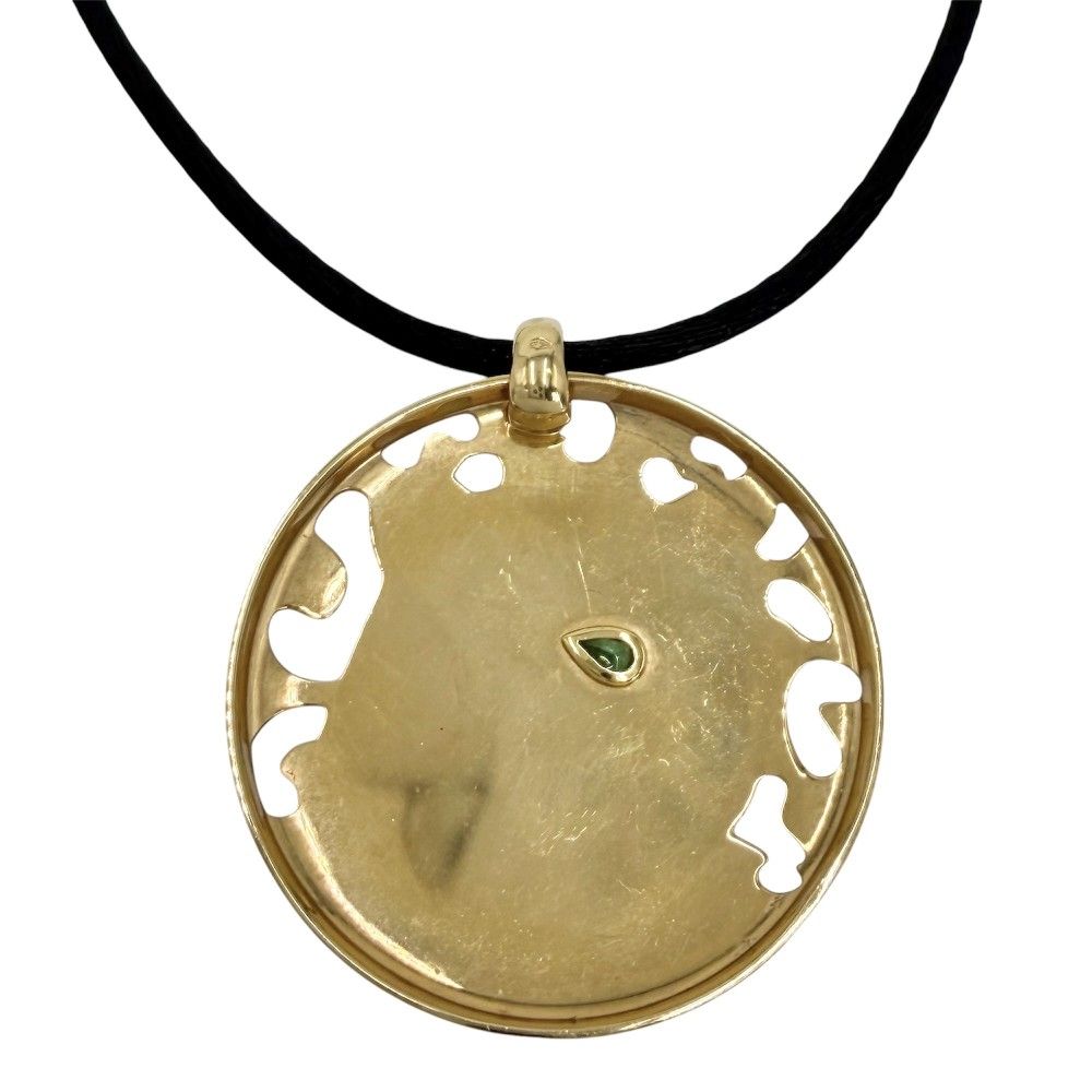 Cartier Necklace Panthere Pellege Pendant Motif 18k YG Gold Tsavorite — view 2
