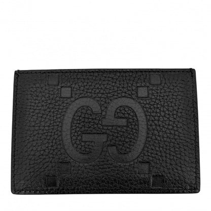 Gucci Card Case Jumbo GG Fixed Era Leather Black