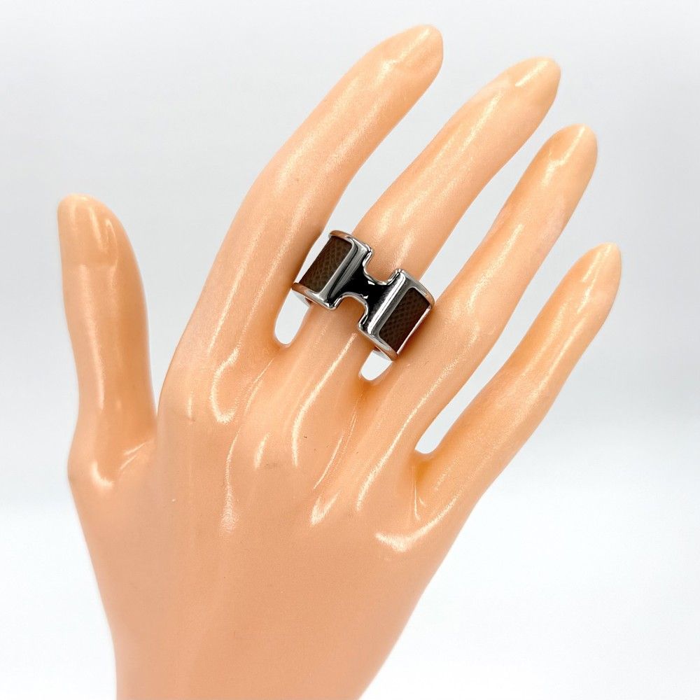 Hermes Ring Olympe GM S Beige Silver Etoupe — view 2