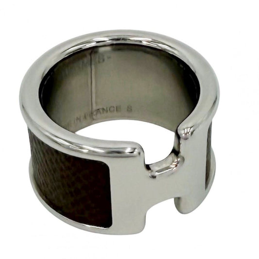 Hermes Ring Olympe GM S Beige Silver Etoupe