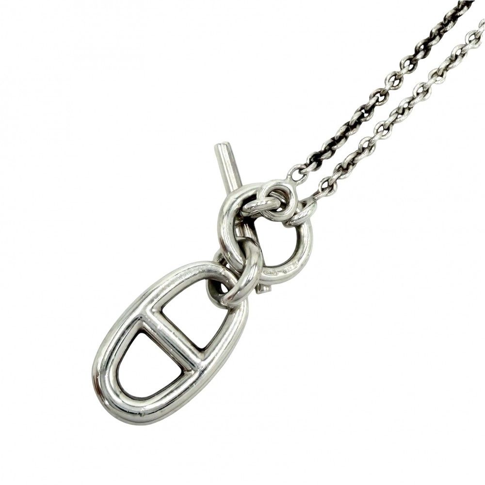 Hermes Necklace Chaine D'ancre Amulet Pendant 925 Sterling Silver