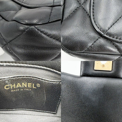 Chanel Shoulder Bag Quilted CC Logo Bag Chain Square Lambskin Black Gold — view 6