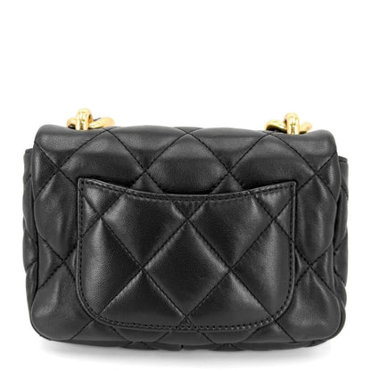 Chanel Shoulder Bag Quilted CC Logo Bag Chain Square Lambskin Black Gold — view 2