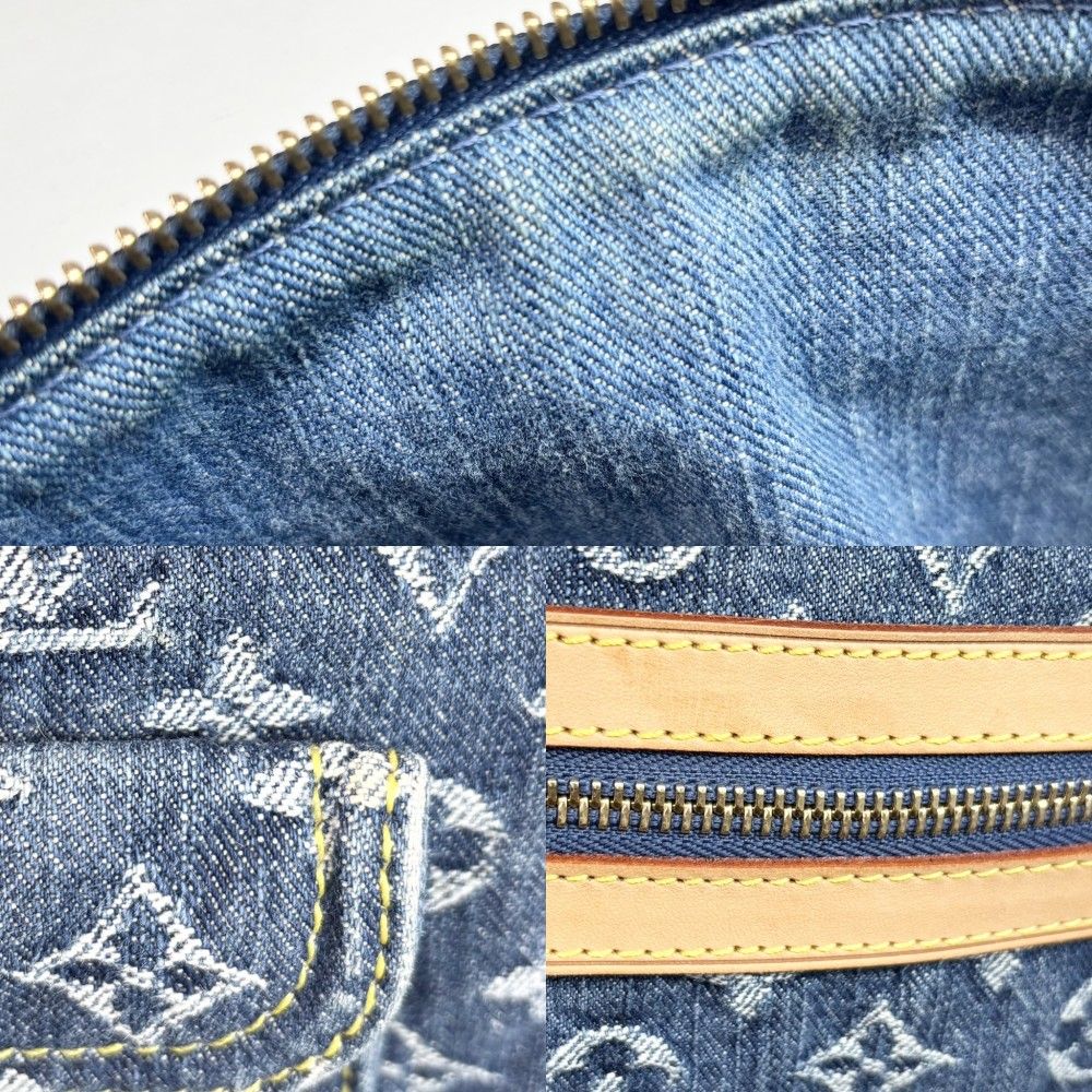 Louis Vuitton Handbag Baggy GM One Shoulder Monogram Denim Blue Gold — view 8