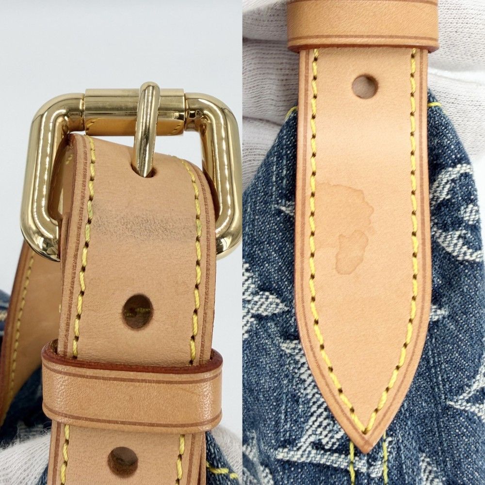 Louis Vuitton Handbag Baggy GM One Shoulder Monogram Denim Blue Gold — view 7