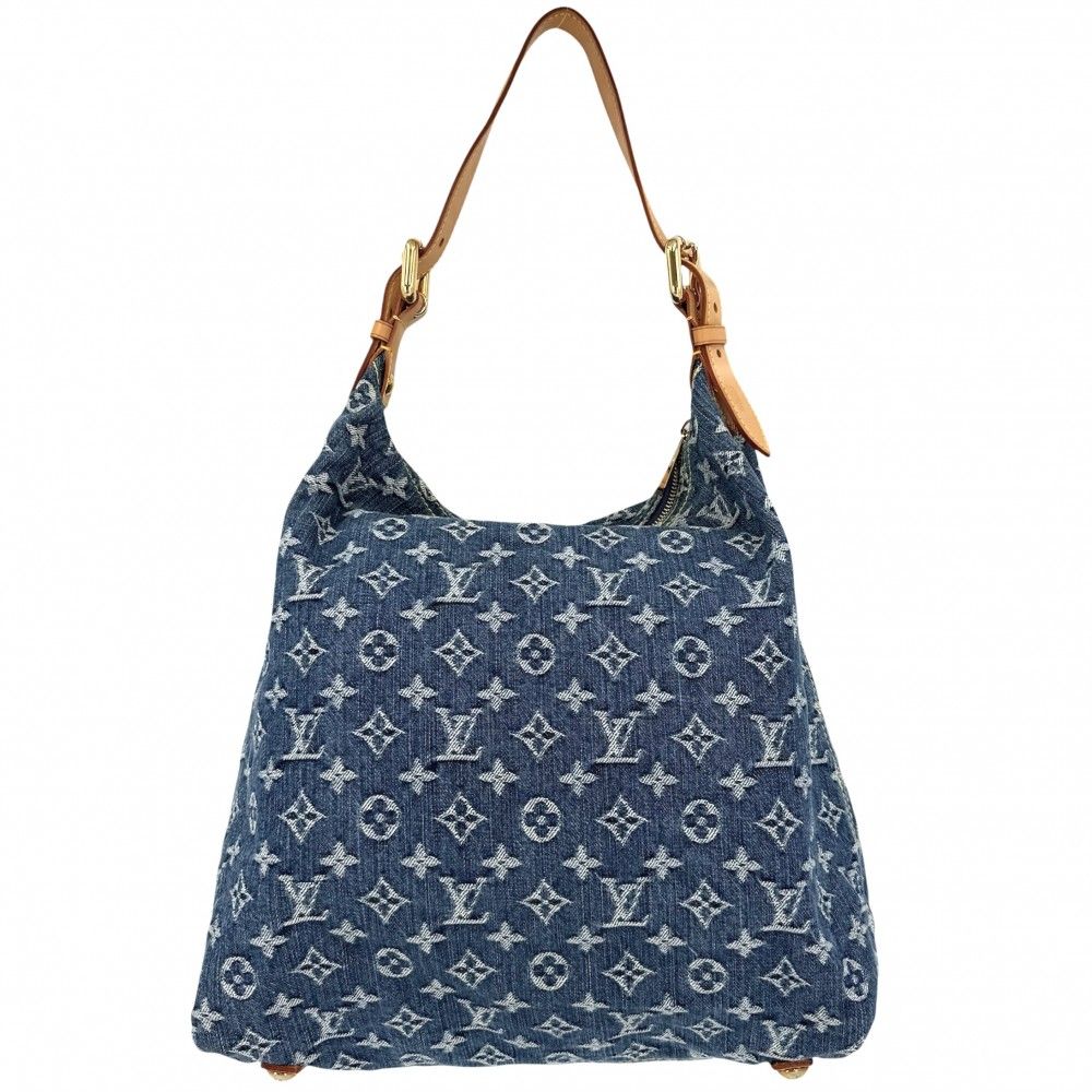 Louis Vuitton Handbag Baggy GM One Shoulder Monogram Denim Blue Gold — view 2