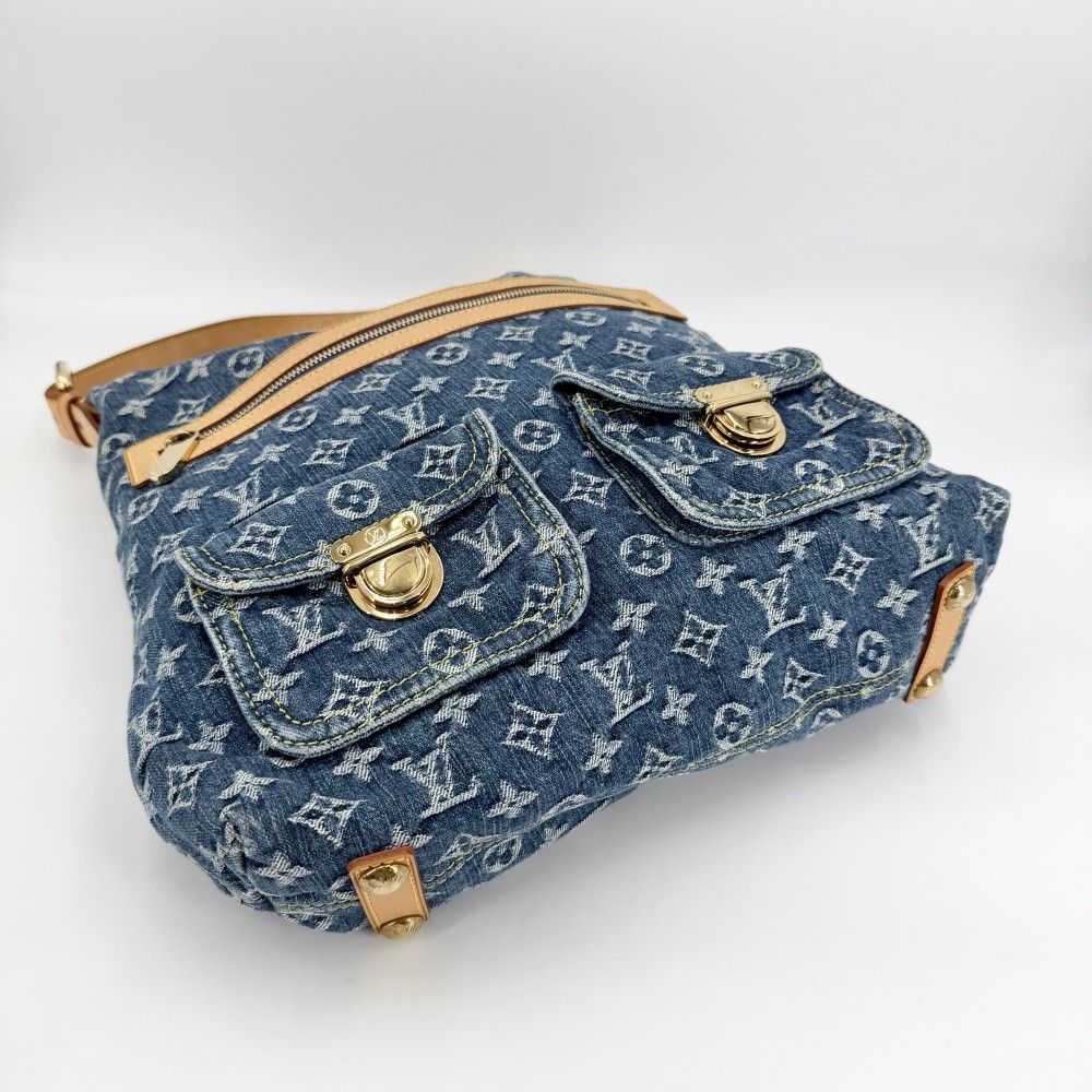 Louis Vuitton Handbag Baggy GM One Shoulder Monogram Denim Blue Gold — view 3