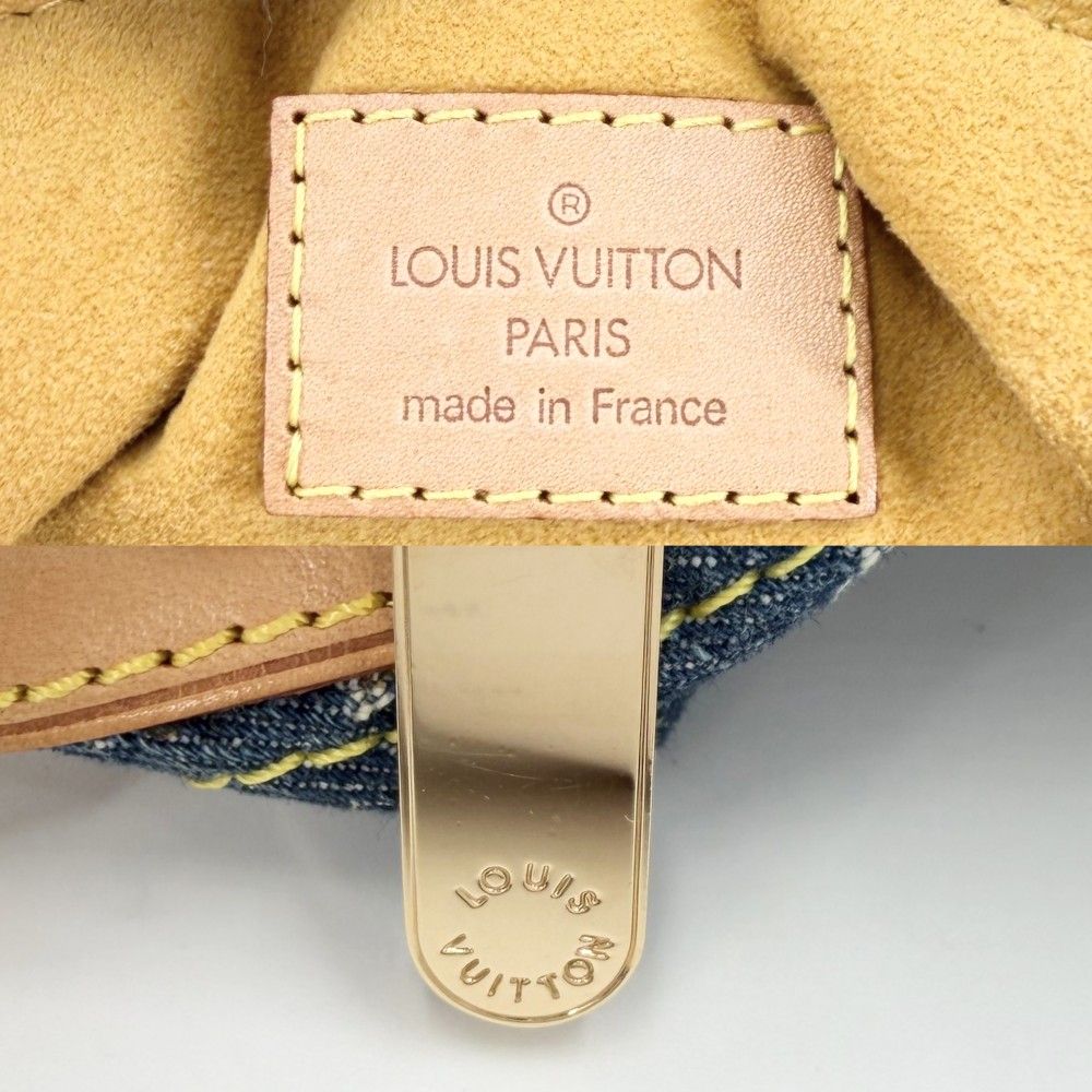 Louis Vuitton Handbag Baggy GM One Shoulder Monogram Denim Blue Gold — view 5