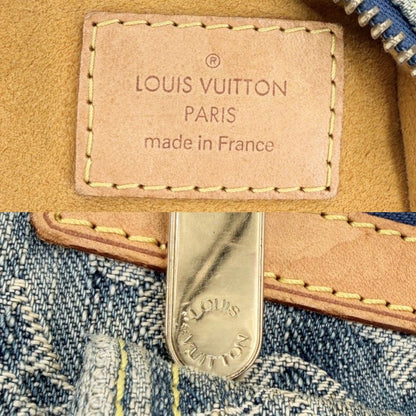 Louis Vuitton Shoulder Bag Monogram Denim Baggy PM Crossbody Blue Gold — view 5