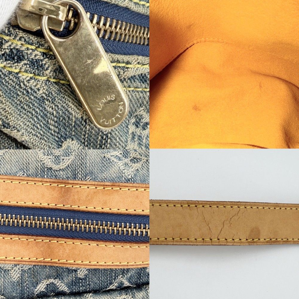 Louis Vuitton Shoulder Bag Monogram Denim Baggy PM Crossbody Blue Gold — view 7