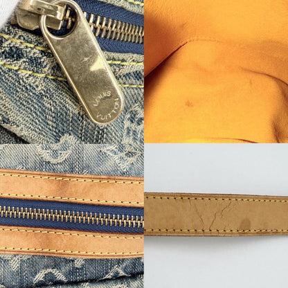 Louis Vuitton Shoulder Bag Monogram Denim Baggy PM Crossbody Blue Gold — view 7