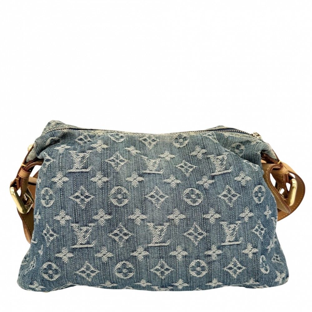 Louis Vuitton Shoulder Bag Monogram Denim Baggy PM Crossbody Blue Gold — view 2