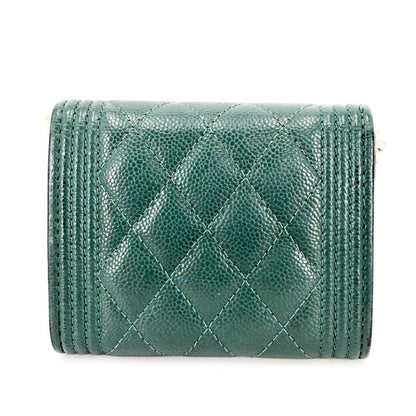 Chanel Chain Wallet Boy Quilted Mini Shoulder Bag Crossbody CC Logo Caviar — view 2