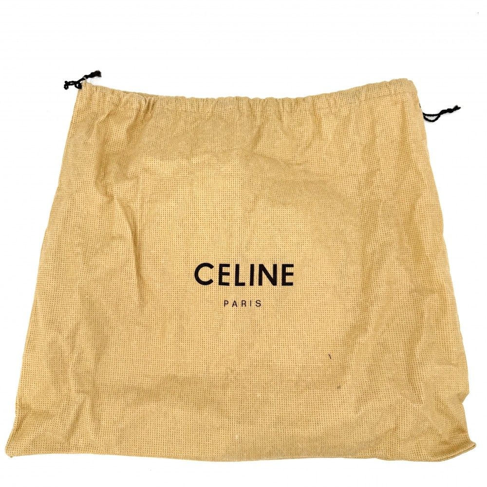 Celine Shoulder Bag Pochette Crossbody Leather Black Gold — view 9