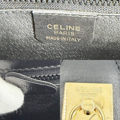 Celine Shoulder Bag Pochette Crossbody Leather Black Gold — view 5