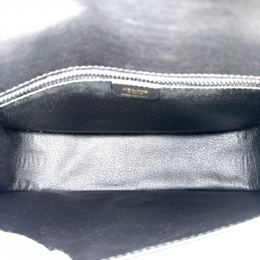 Celine Shoulder Bag Pochette Crossbody Leather Black Gold — view 4