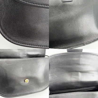 Celine Shoulder Bag Pochette Crossbody Leather Black Gold — view 6