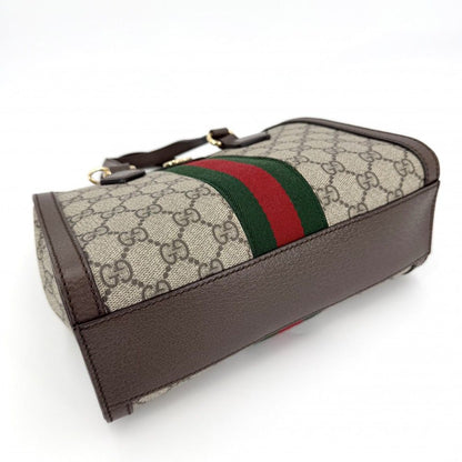 Gucci 2-Way Ophidia Small Tote Shoulder Bag Crossbody GG Supreme Canvas Leather — view 3