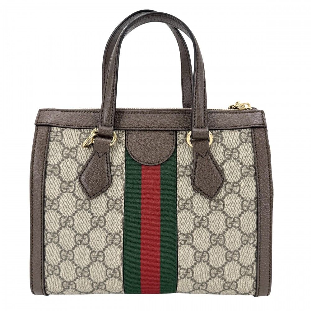 Gucci 2-Way Ophidia Small Tote Shoulder Bag Crossbody GG Supreme Canvas Leather — view 2