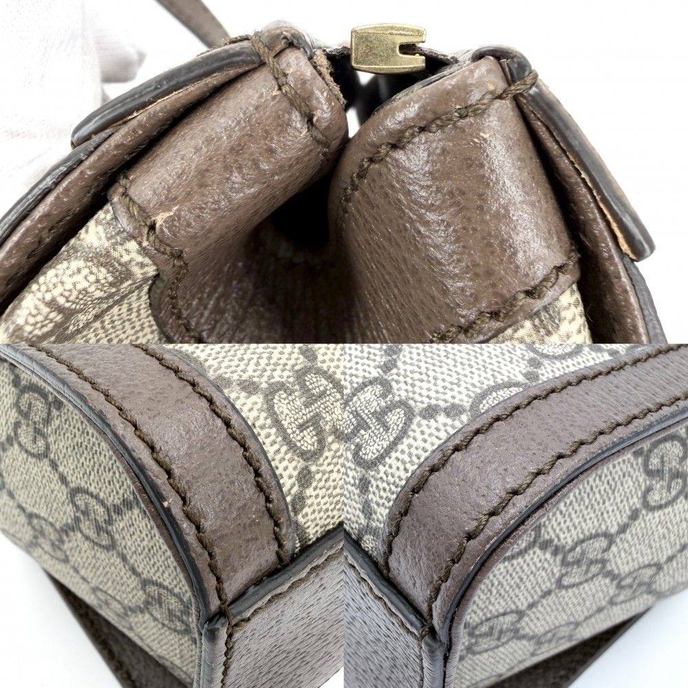 Gucci 2-Way Ophidia Small Tote Shoulder Bag Crossbody GG Supreme Canvas Leather — view 7