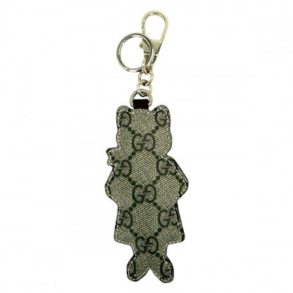 Gucci Key Ring Yu Higuchi Collaboration Key Holder Charm Cat GG Supreme Leather — view 2