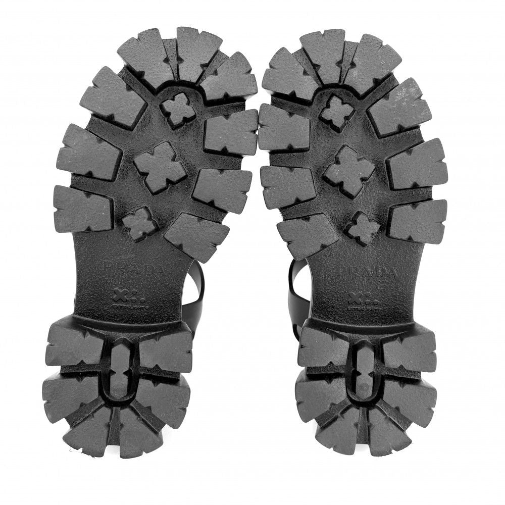 Prada Sandals Monolith Ruba Platform Shoes Triangle Logo 6 Sizes Black — view 5