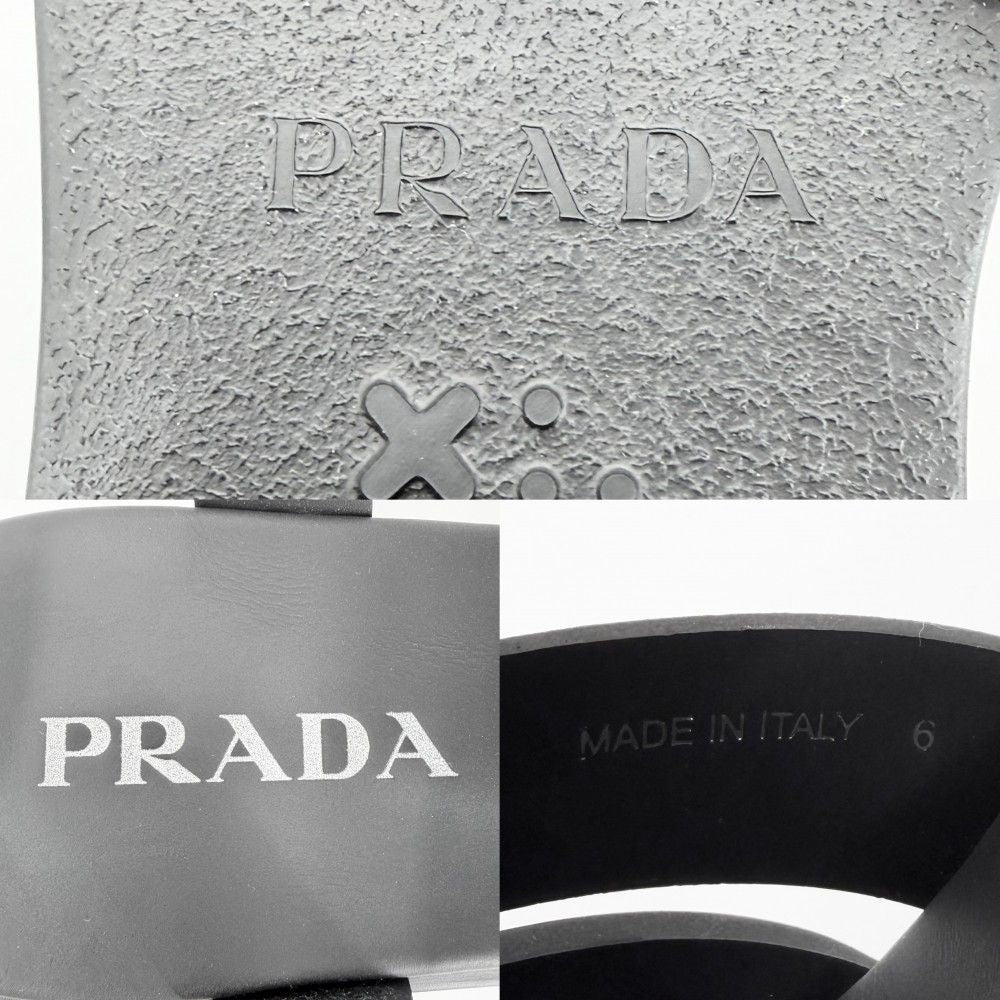 Prada Sandals Monolith Ruba Platform Shoes Triangle Logo 6 Sizes Black — view 6