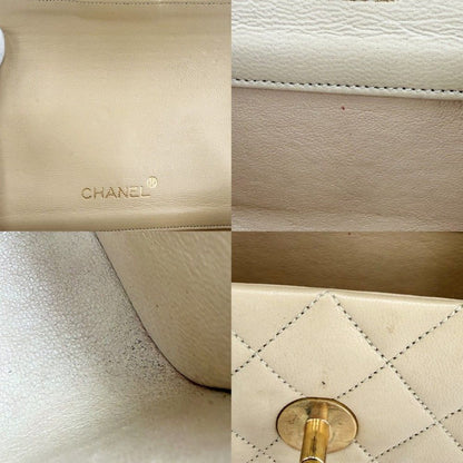 Chanel Boys Quilted Top Handle Mini Bag Vintage CC Logo Lambskin Beige Gold — view 7
