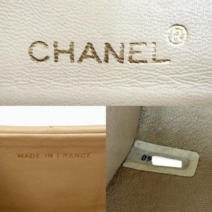 Chanel Boys Quilted Top Handle Mini Bag Vintage CC Logo Lambskin Beige Gold — view 5