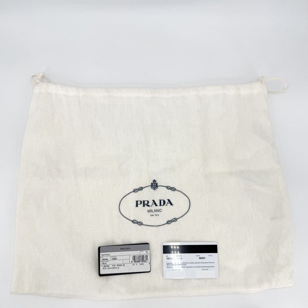 Prada Shoulder Bag Triangle Logo Crossbody Nylon Black Silver — view 7