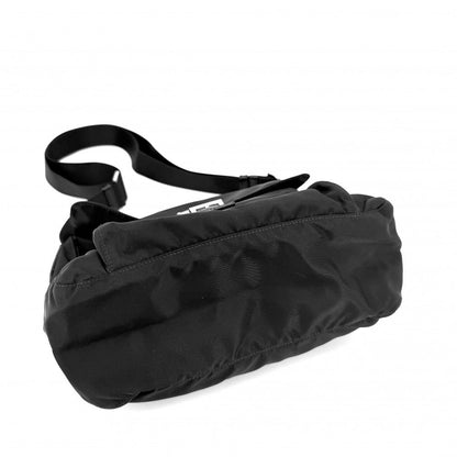 Prada Shoulder Bag Triangle Logo Crossbody Nylon Black Silver — view 3