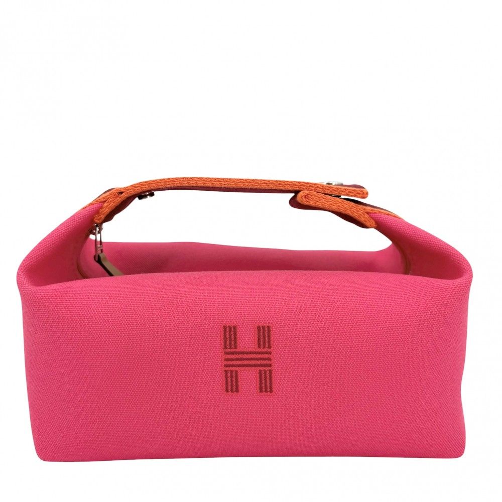 Hermes Handbag Vanity Pouch Bride-a-Brac PM Cotton Pink Silver