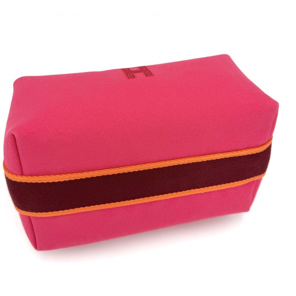 Hermes Handbag Vanity Pouch Bride-a-Brac PM Cotton Pink Silver — view 3