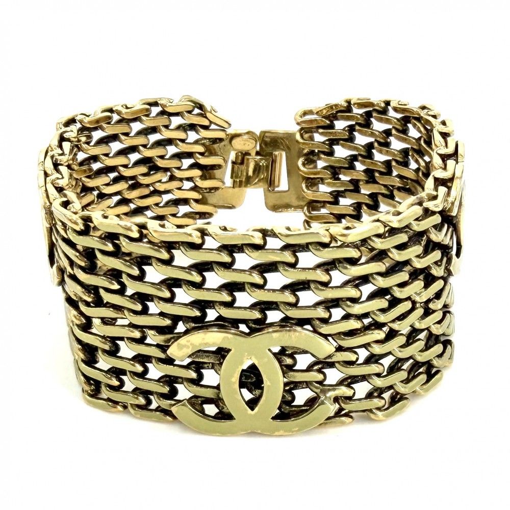 Chanel Bracelet CC Logo Chain Gold Plated
