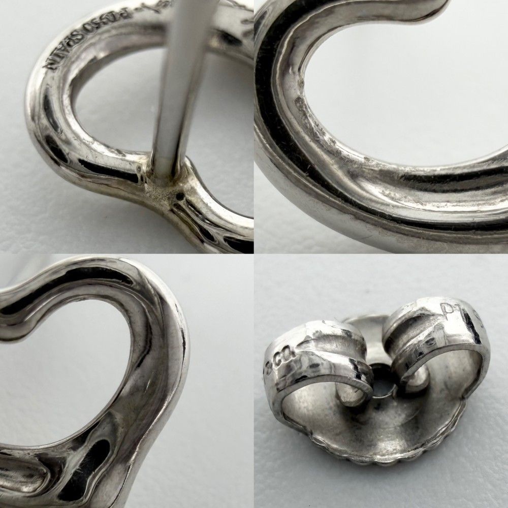 Tiffany & Co Earrings Elsa Peretti Open Heart Stud Platinum — view 6