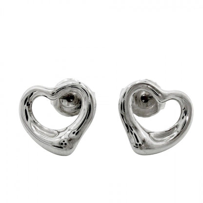 Tiffany & Co Earrings Elsa Peretti Open Heart Stud Platinum