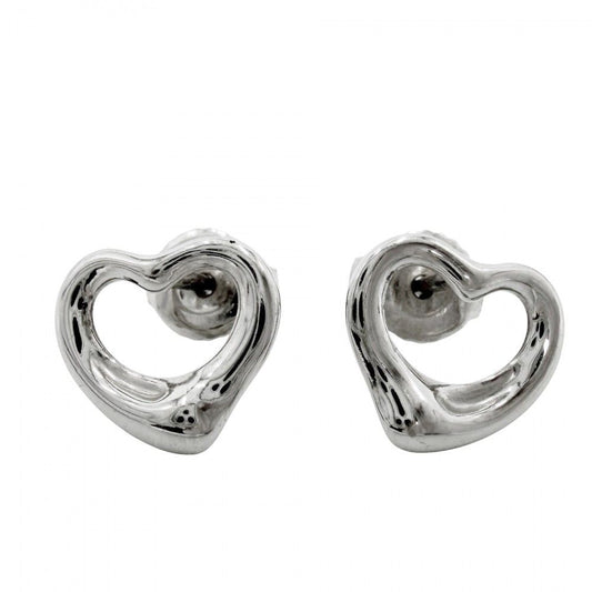 Tiffany & Co Earrings Elsa Peretti Open Heart Stud Platinum