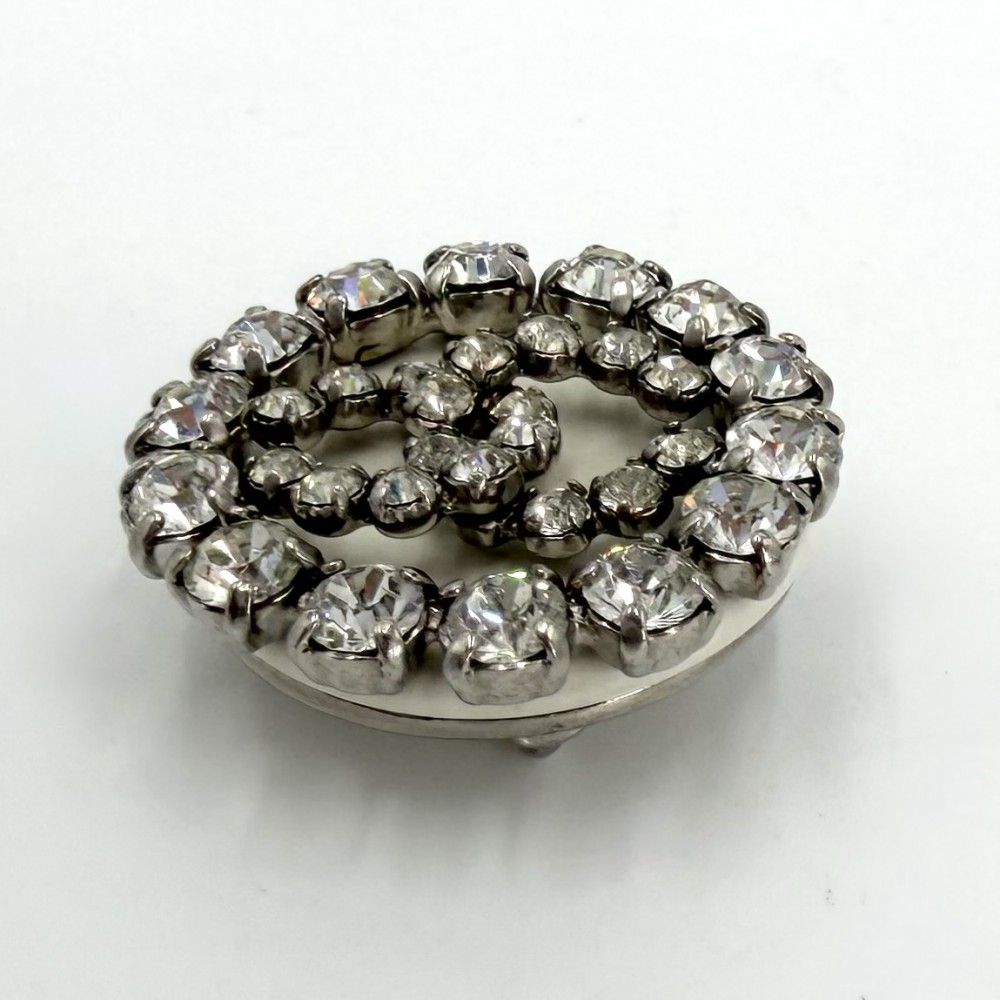 Chanel Brooch Round CC Logo Rhinestone — view 3