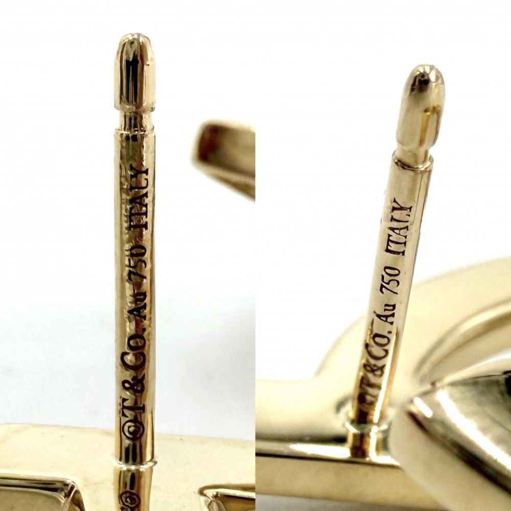 Tiffany & Co Earrings Open Hoop T One 18k YG Gold Diamond — view 5