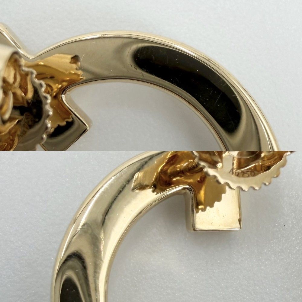 Tiffany & Co Earrings Open Hoop T One 18k YG Gold Diamond — view 8