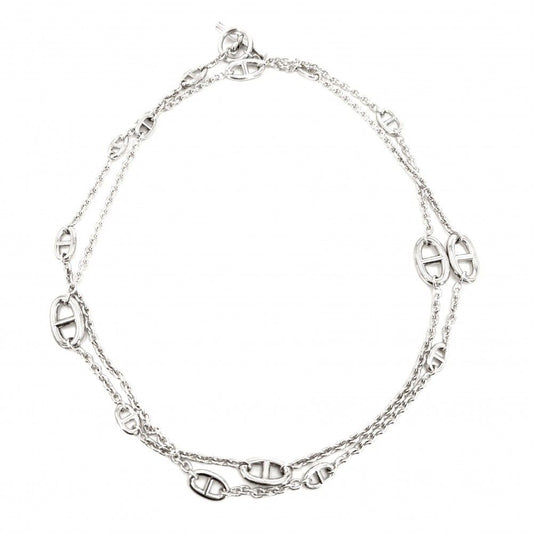 Hermes Necklace Farandole Long Chaine D'ancre 925 Sterling Silver