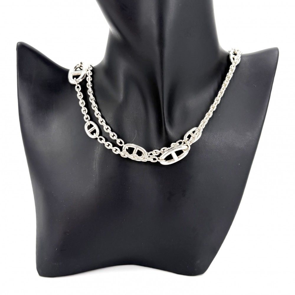 Hermes Necklace Farandole Long Chaine D'ancre 925 Sterling Silver — view 2