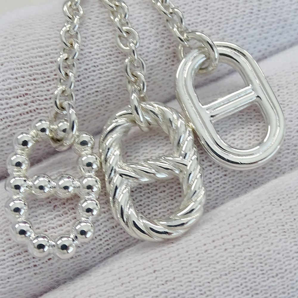 Hermes Necklace Chaine D'ancre Parade PM Silver Polished — view 8