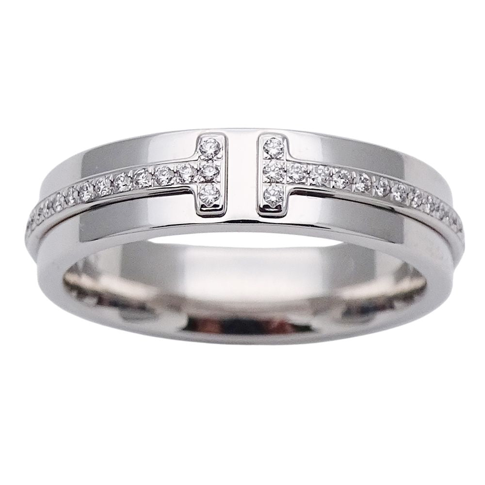 Tiffany & Co Ring Diamond T Two Narrow White Gold Polished — view 2