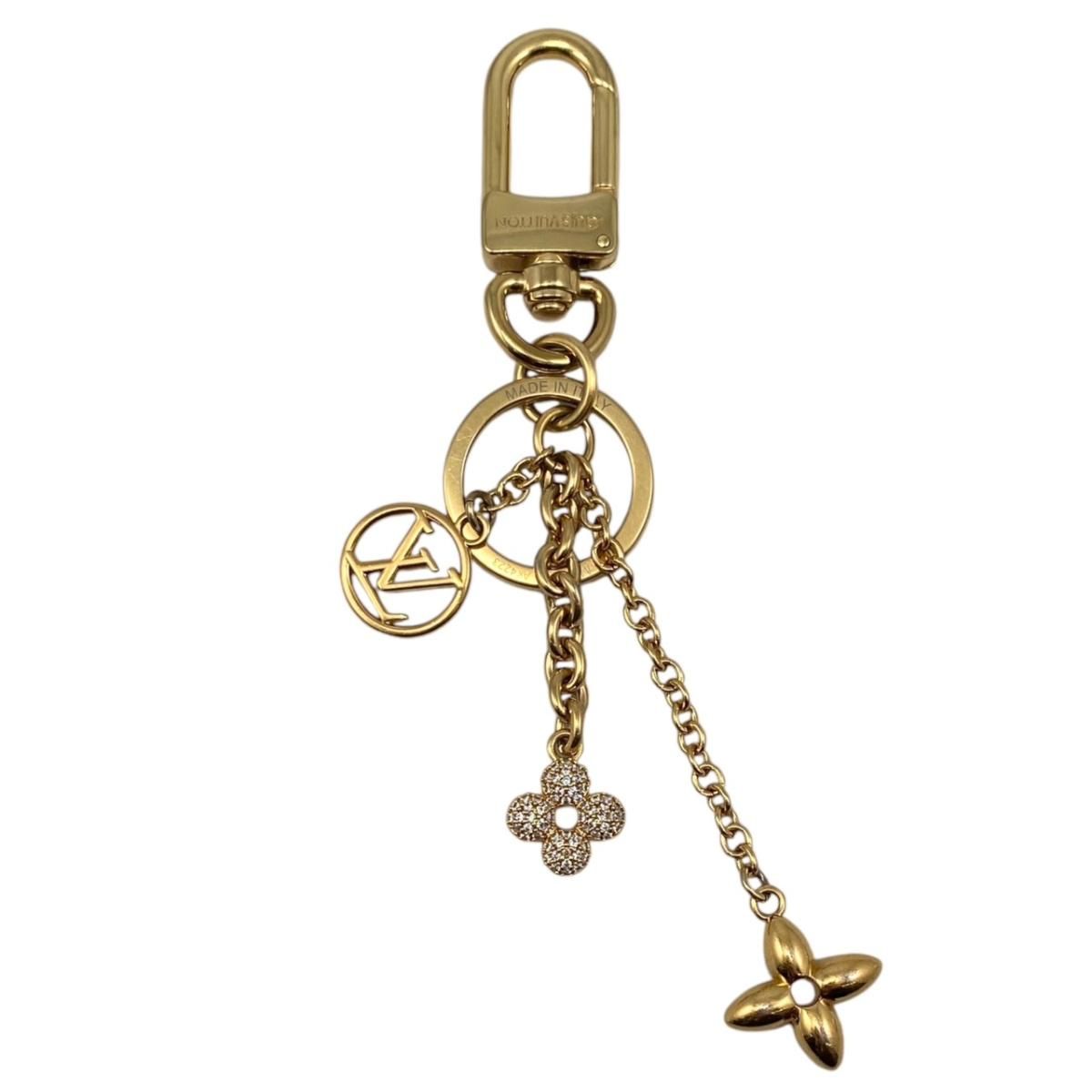 Louis Vuitton Bag Charm Blue Ming Garden Monogram Flower LV Circle Gold