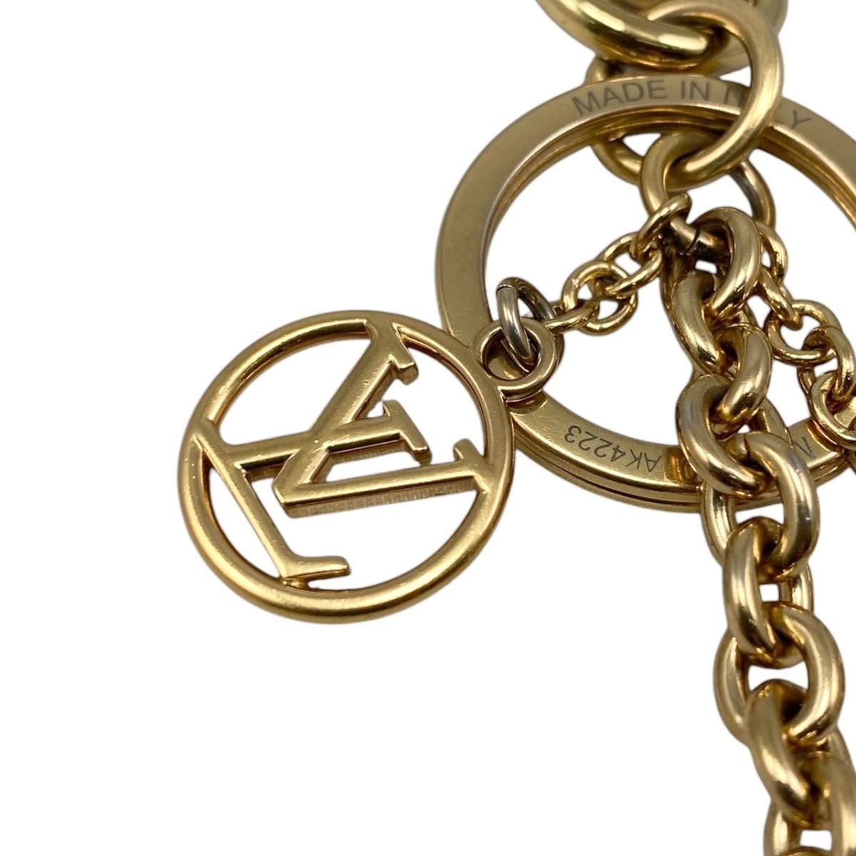 Louis Vuitton Bag Charm Blue Ming Garden Monogram Flower LV Circle Gold — view 5